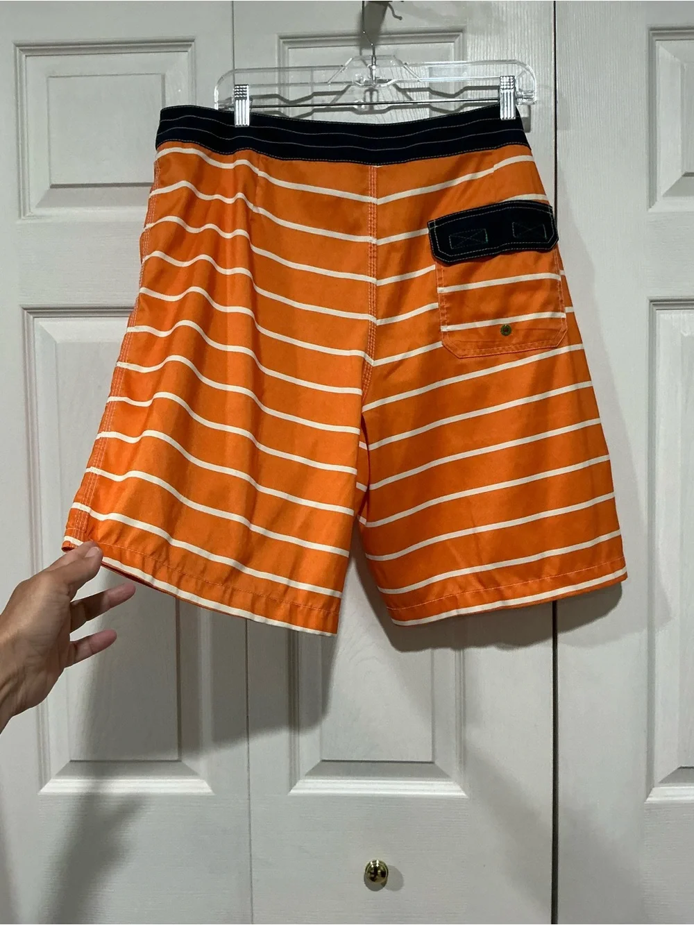 💙 Sperry Top-Sider Men’s Orange White Blue Striped Board Shorts - 38 (01254)